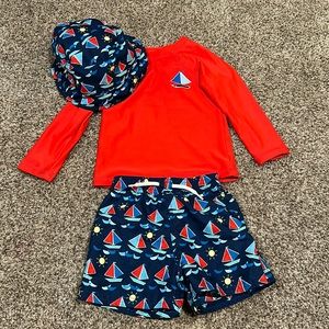 Swim outfit with hat